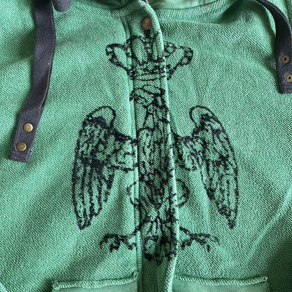 Free People We the Free Green Crest Hoodie RARE - Picture 3 of 11